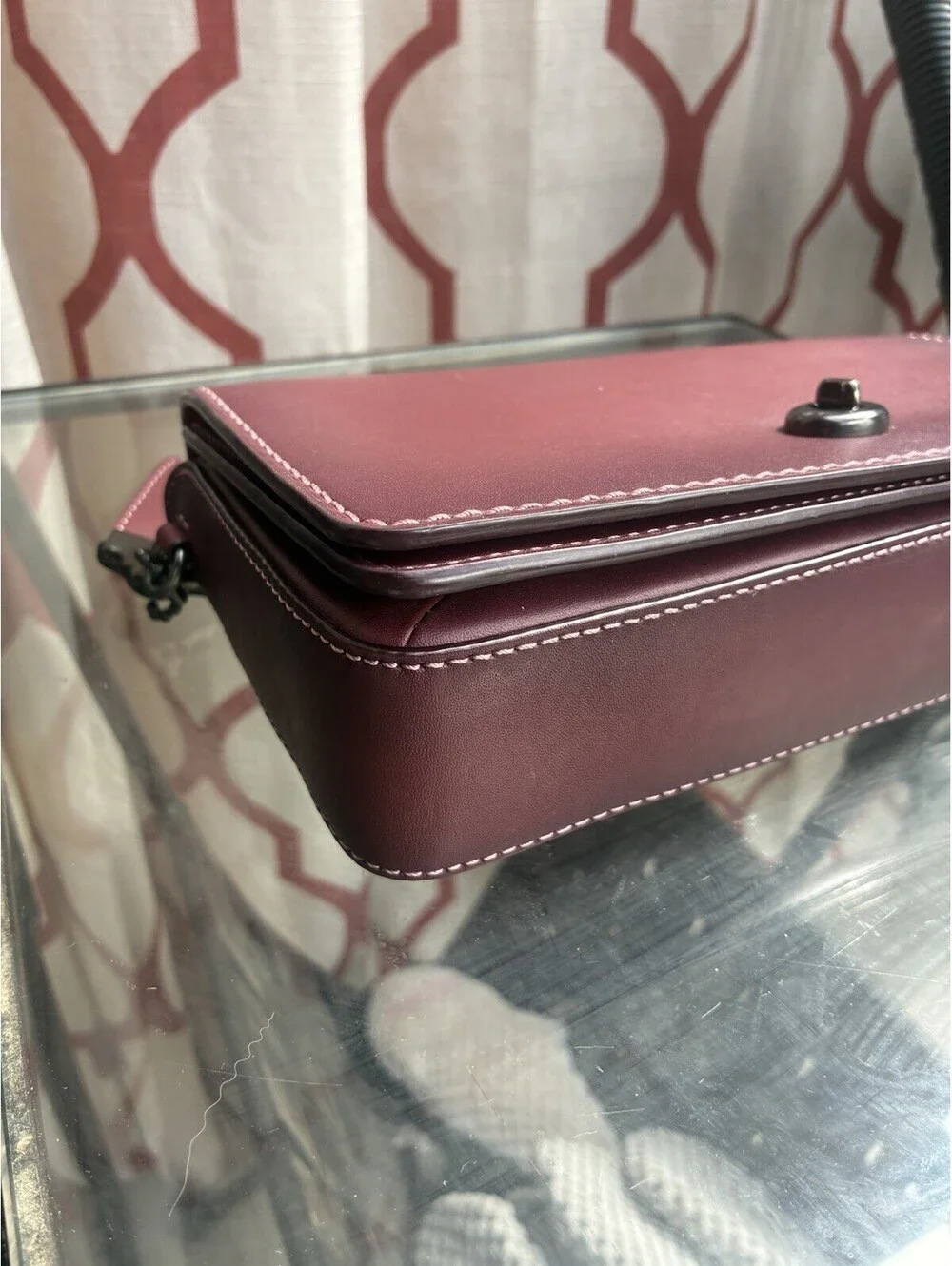 Coach 1941 Oxblood Dinky 24 37296 Glovetanned Leather Kisslock Crossbody